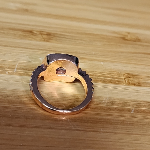 New Princess White Square Zircon Rose Gold Colored Ring Size 6 - Picture 4 of 4